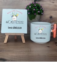 Hostes Hediye Seti Kupa Bardak T Kulplu ve Dekoratif Taş Hostese Hediye (Model 7)
