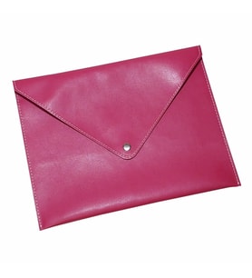2K PU Deri A5 KÜÇÜK BOY Dosya Klasörü Belge Tutucu Su Geçirmez Portföy Zarf Dosya Klasör Kılıf A5 Çıtçıtlı Dosya 19,5X24,7 CM (Fuşya)