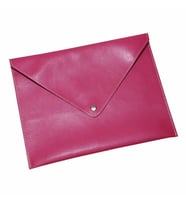 2K PU Deri A5 KÜÇÜK BOY Dosya Klasörü Belge Tutucu Su Geçirmez Portföy Zarf Dosya Klasör Kılıf A5 Çıtçıtlı Dosya 19,5X24,7 CM (Fuşya)