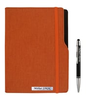 İSME ÖZEL TARİHSİZ L MODEL DEFTER - AJANDA   İSME ÖZEL KALEM HEDİYELİ (Turuncu)