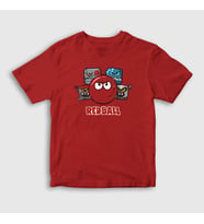 Presmono Unisex Çocuk Beyaz Crew Oyun Red Ball T-Shirt 357073tt (Kırmızı)