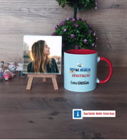 Sosyal Bilgiler Öğretmeni Fotoğraflı Dekoratif Taş, Kupa Bardak Beyaz Hediye Öğretmenler Günü Hediyesi (Model 2)