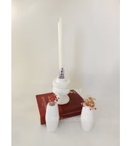 Dekoratif Beton Şamdan/mumluk Seti 3lü Set (Beyaz)