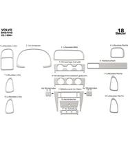 Meriç® Volvo S40 / V40 Ön Torpido Kaplama Maun 18 Parça 1996-2000 (Alüminyum)