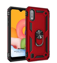 Microsonic Samsung Galaxy A01 Kılıf Military Ring Holder (Kırmızı)