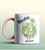 Kişiye Özel Rick and Morty 3 Beyaz Renk Kupa (Pembe)
