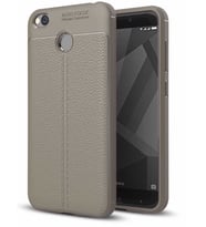 Xiaomi Redmi 4x Kılıf Deri Tarzı Niss Silikon Case (Gri)