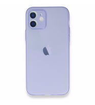 Uyumlu Model Apple iPhone 12 Kılıf 0.3mm Ultra İnce Hayalet Yumuşak Kapak (Lila)