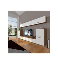 Decoraktiv Eko 9 Slm Std Tv Ünitesi Tv Sehpası (Beyaz - Kahverengi)