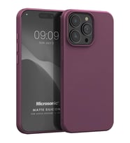 Microsonic Matte Silicone Apple iPhone 15 Pro Kılıf Siyah (Mor)