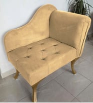 Yeni Model Ters Kol Tekli Köşe Koltuğu Josefin Bench Gold Ayak (Vizon)