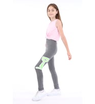 Toontoy Kız Çocuk Baskılı Tayt (Antrasit Melanj)