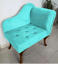 Yeni Model Ters Kol Tekli Köşe Koltuğu Josefin Bench Ceviz Ayak (Turkuaz)