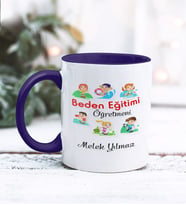 Beden Eğitimi Öğretmeni Tasarımlı Kişiye Özel Kupa Bardak (Lacivert)