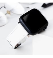 vagave Apple Watch 42mm 44mm 45mm 49mm 3 4 5 6 Se 7 8 9 Ultra Ultra 2 Deri Kordon İsme Özel (Beyaz)
