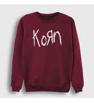 Presmono Unisex Beyaz Logo Korn Sweatshirt 92478tt (Bordo)