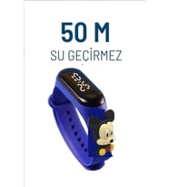 Disney Kahramanları Figürlü Dijital Dokunmatik Led Çocuk Genç Kol Saati (Açık Mavi)