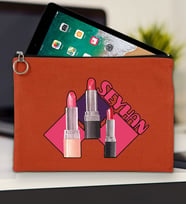 BK Gift Kişiye Özel İsimli-2 Tablet Çantası 30x21cm(12 Renk Seçeneği), Ipad Çantası, Baskılı Tablet Kılıfı (Kiremit)