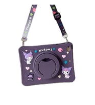Samsung Galaxy Tab A 10.1 T510 T515 T517 Kılıf Cute Dolls Standlı Eğlenceli 3D K (Mor)