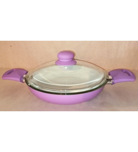 Bondy 20 Cm Cam Kapaklı Yumurta Sahanı Tavası ( 3 farklı renk seçeneği ) (Mor)
