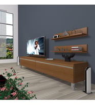 Decoraktiv Eko 4 Mdf Std Krom Ayaklı Tv Ünitesi Tv Sehpası (Ceviz)