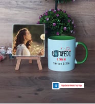 Ortopedi Uzmanı Fotoğraflı Dekoratif Taş, Kupa Bardak Beyaz Hediye (Model 14)