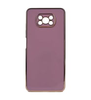 Xiaomi Poco X3 Kılıf Zore Bark Kenarları Altın Renk Kılıf (Mor)