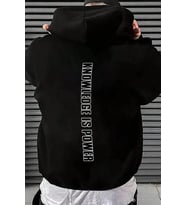 Knowledge is Power Baskılı Oversize Sweatshirt (Siyah)