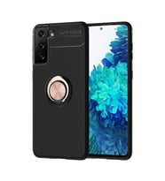 Galaxy S21 Plus Kılıf Zore Ravel Yüzüklü Silikon Kılıf (Rose)