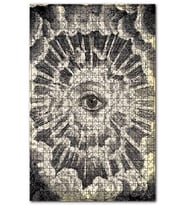 Cakapuzzle Gizemli Göz ve Bulutlar Karakalem Puzzle Yapboz MDF (Ahşap) (1000 Parça)