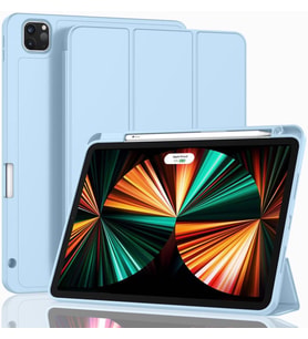 Apple iPad Pro 12.9 4. Nesil ve 3. Nesil Kılıf Pen Charge Kalem Bölmeli 2018 - 2 (Mavi)