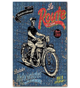 Cakapuzzle Motorsiklet Turları Afişi Görseli Puzzle Yapboz MDF (Ahşap) (255 Parça)