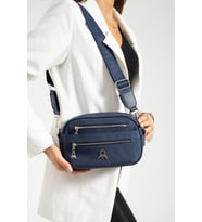 Kadın Postacı Çanta 23*18 Cm Çapraz Askılı Suni Deri Omuz Çantası Mega Bag Günlük Kullanıma Uygun (Lacivert)