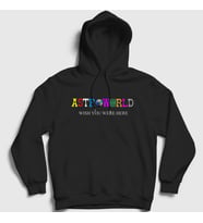 Presmono Unisex Gri Astroworld V4 Travis Scott Kapüşonlu Sweatshirt 44825tt (Siyah)
