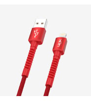 K550 Güvenli ve Hızlı 1m Örgülü Metal Kafa Lightning iPhone Şarj Kablosu (Kırmızı)