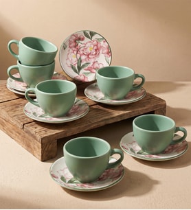 6'lı Çay ve Kahve Fincanı Takımı (Yeşil)