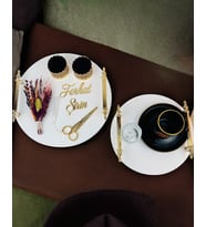 Commitment  Gold Polyester Nişan Tepsisi  (Krem)