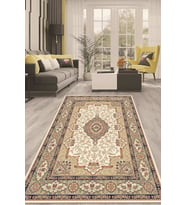 Dijital Kaymaz Taban Yıkanabilir Modern Renkli Salon Halısı Mutfak Halısı Yolluk ND-HT-40 (Krem)