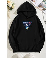 Unisex Space Baskılı Sweatshirt (Siyah)