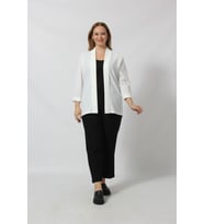 Büyük Beden Blazer Ceket (Beyaz)