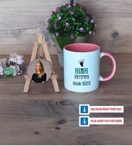 Felsefe Öğretmeni Kupa Bardak Beyaz ve Fotoğraflı Ahşap Anahtarlık Hediye Öğretmenler Günü Hediyesi (Model 6)