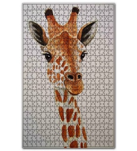 Cakapuzzle Çıtkırıldım Zürafa Çizim Puzzle Yapboz MDF (Ahşap) (500 Parça)