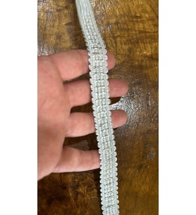 NAKIŞLI TRİKO PARLAK ŞERİT DİKİŞ BİYE EN 1 CM (1 METRE) (Gri)