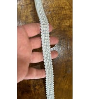 NAKIŞLI TRİKO PARLAK ŞERİT DİKİŞ BİYE EN 1 CM (1 METRE) (Gri)