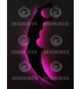 Karambit Led Işıklı tablo (Pembe)