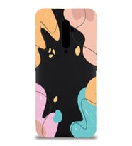 PrintiFy Oppo Reno 2z Uyumlu Lansman Kılıf Karışık Renkler Tasarımlı İçi Kadife Kapak (Siyah)