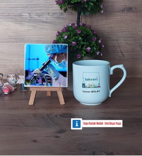Laborant Fotoğraflı Dekoratif Taş, Kupa Bardak Beyaz Hediye (Model 5)