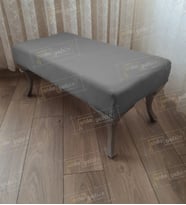 Ayak Ucu Kapı Önü Antre Düz Bench Puf Orta Sehpa Gümüş Ayak 110 cm (Gri)