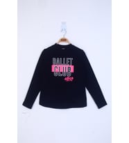 Toontoy Kız Çocuk Ballet Club Baskılı Sweatshirt  (Siyah)