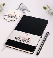 BK Gift Kişiye Özel Tekstil Mühendisi Beyaz Defter Kalem Ve Anahtarlık Hediye Seti-2 (Model 2)